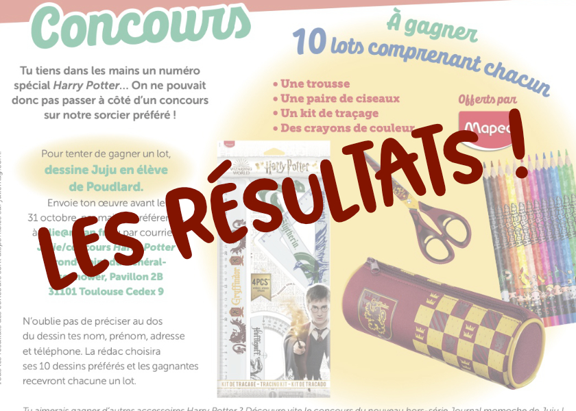 résultats concours harry potter