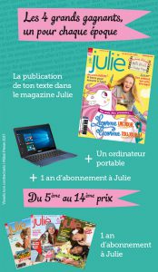 Concours Mots d'elles Julie Magazine, les lots à gagner